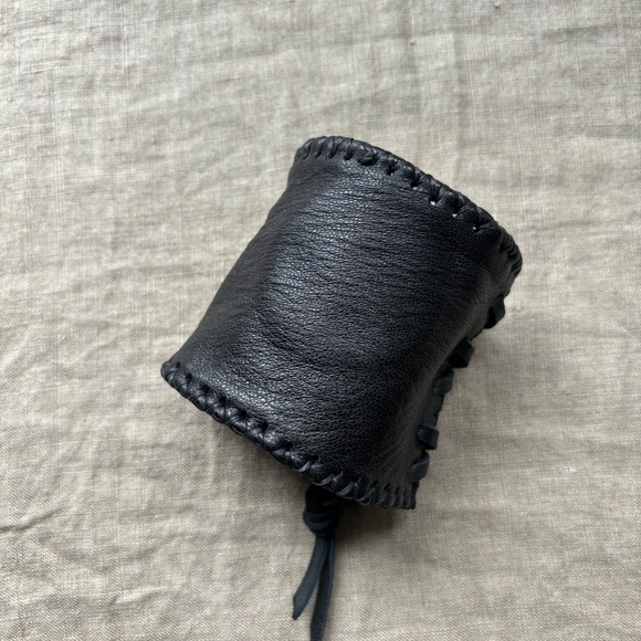 Black Leather Cuff Bracelet with Moon and constellation design. New with tags - Picture 5 of 5